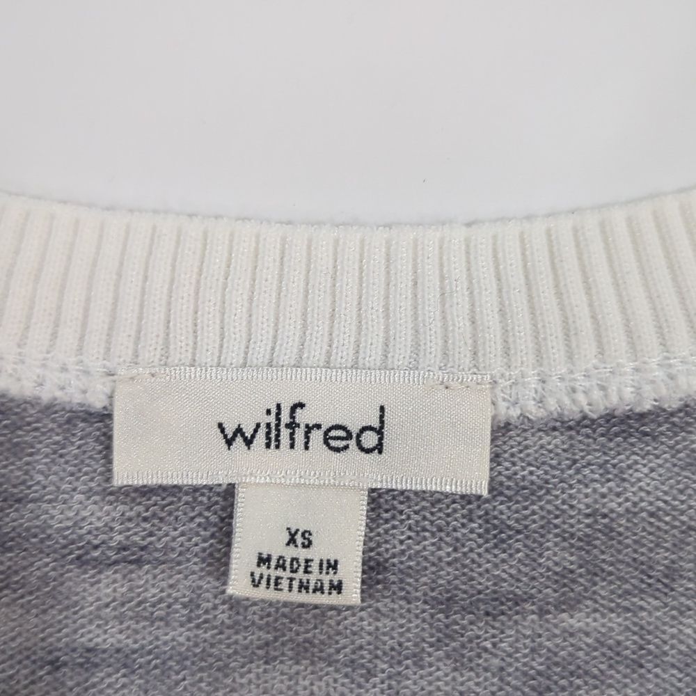 Aritzia Wilfred Womens Sweater XS Gray Berri Crew Neck Heathered Lightweight - Picture 6 of 10